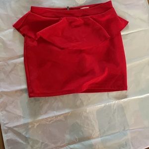 Red mini skirt